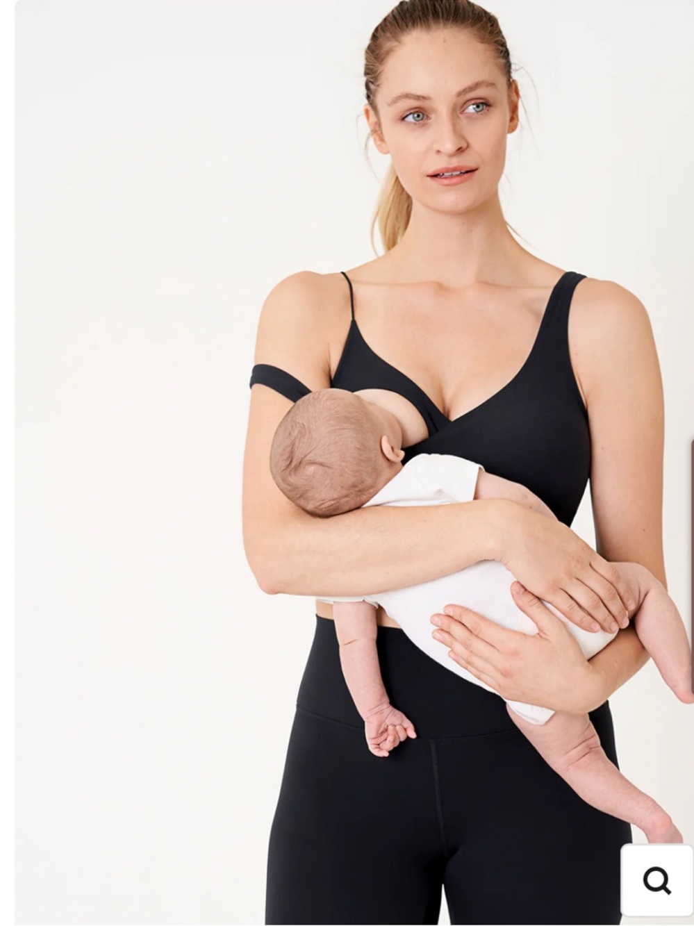 Momanda Nursing Cropped Tank - Black